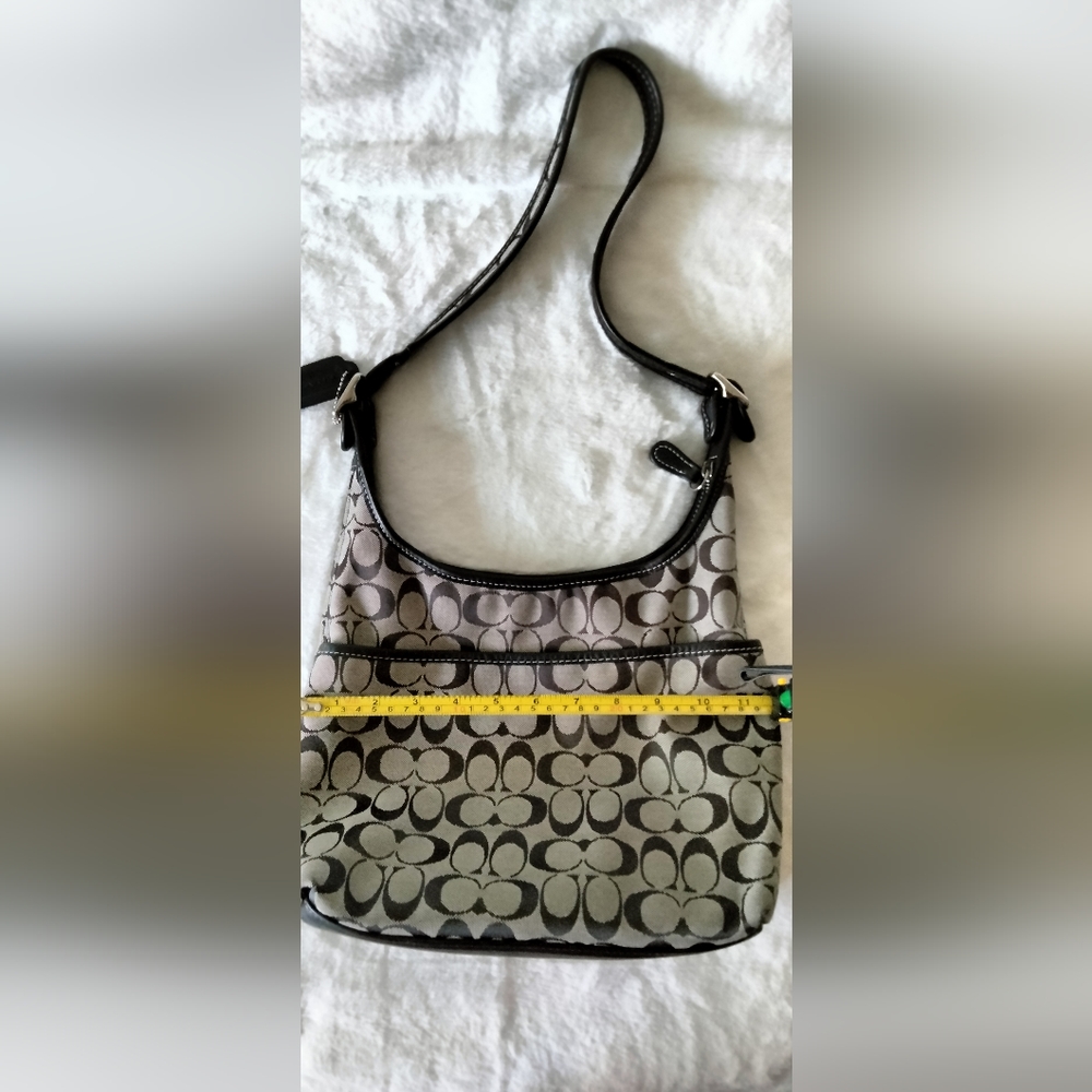 Coach Signature Patterned Black and Grey Handbag - Picture 8 of 12